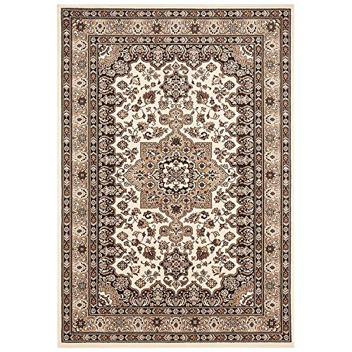 Nouristan Mirkan Orient Teppich – Wohnzimmerteppich Orientalisch Kurzflor Vintage Orientalischer Teppich für Esszimmer, Wohnzimmer, Schlafzimmer – Beige, 160x230cm von Nouristan