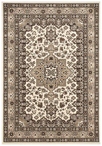 Nouristan Mirkan Orient Teppich – Wohnzimmerteppich Orientalisch Kurzflor Vintage Orientalischer Teppich für Esszimmer, Wohnzimmer, Schlafzimmer – Beige, 200x290cm von Nouristan