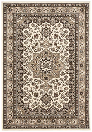 Nouristan Mirkan Orient Teppich – Wohnzimmerteppich Orientalisch Kurzflor Vintage Orientalischer Teppich für Esszimmer, Wohnzimmer, Schlafzimmer – Beige, 80x150cm von Nouristan