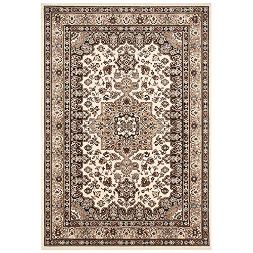 Nouristan Mirkan Orient Teppich – Wohnzimmerteppich Orientalisch Kurzflor Vintage Orientalischer Teppich für Esszimmer, Wohnzimmer, Schlafzimmer – Beige, 80x150cm von Nouristan