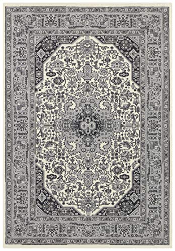 Nouristan Mirkan Orient Teppich – Wohnzimmerteppich Orientalisch Kurzflor Vintage Orientalischer Teppich für Esszimmer, Wohnzimmer, Schlafzimmer – Creme, 120x170cm von Nouristan