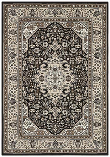 Nouristan Mirkan Orient Teppich – Wohnzimmerteppich Orientalisch Kurzflor Vintage Orientalischer Teppich für Esszimmer, Wohnzimmer, Schlafzimmer – Creme Braun, 120x170cm von Nouristan