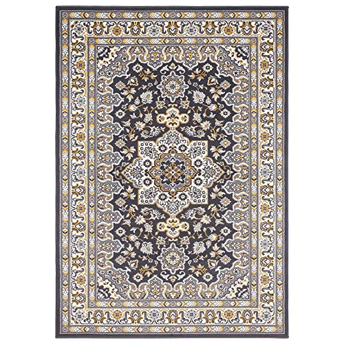 Nouristan Mirkan Orient Teppich – Wohnzimmerteppich Orientalisch Kurzflor Vintage Orientalischer Teppich für Esszimmer, Wohnzimmer, Schlafzimmer – Dunkelgrau, 120x170cm Nouristan Mirkan Orient Teppich – Wohnzimmerteppich Orientalisch Kurzflor Vintage Orientalischer Teppich für Esszimmer, Wohnzimmer, Schlafzimmer – Dunkelgrau, 120x170cm von Nouristan