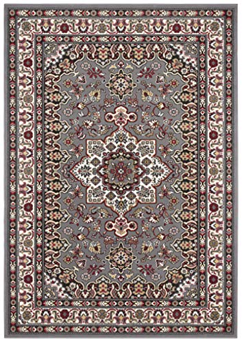 Nouristan Mirkan Orient Teppich – Wohnzimmerteppich Orientalisch Kurzflor Vintage Orientalischer Teppich für Esszimmer, Wohnzimmer, Schlafzimmer – Grau, 120x170cm von Nouristan