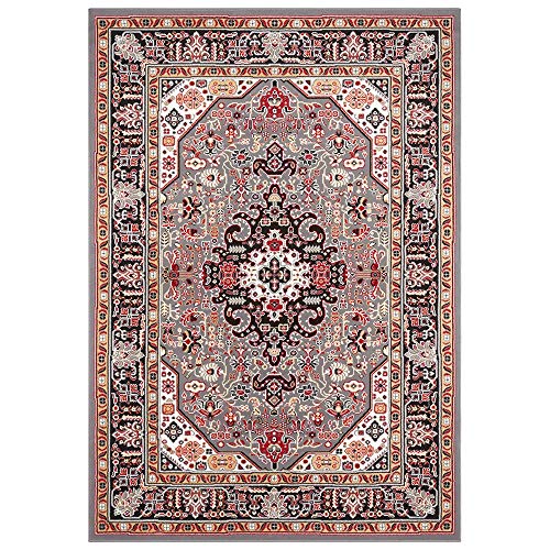 Nouristan Mirkan Orient Teppich – Wohnzimmerteppich Orientalisch Kurzflor Vintage Orientalischer Teppich für Esszimmer, Wohnzimmer, Schlafzimmer – Grau, 120x170cm von Nouristan