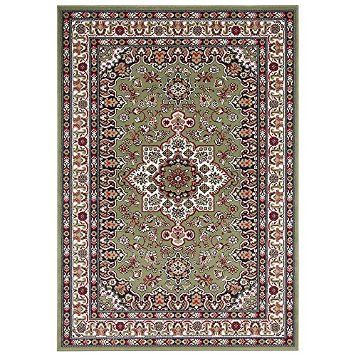 Nouristan Mirkan Orient Teppich – Wohnzimmerteppich Orientalisch Kurzflor Vintage Orientalischer Teppich für Esszimmer, Wohnzimmer, Schlafzimmer – Grün, 120x170cm von Nouristan