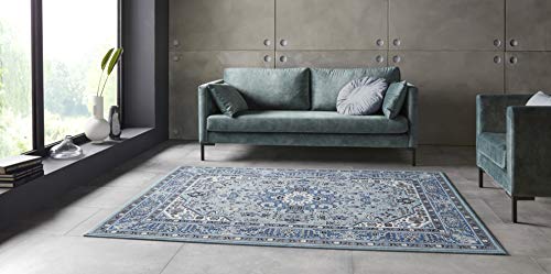 Nouristan Mirkan Orient Teppich – Wohnzimmerteppich Orientalisch Kurzflor Vintage Orientalischer Teppich für Esszimmer, Wohnzimmer, Schlafzimmer – Himmelblau, 120x170cm Nouristan Mirkan Orient Teppich – Wohnzimmerteppich Orientalisch Kurzflor Vintage Orientalischer Teppich für Esszimmer, Wohnzimmer, Schlafzimmer – Himmelblau, 120x170cm von Nouristan