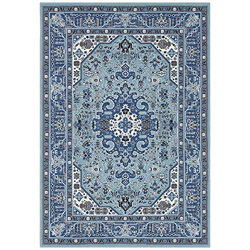 Nouristan Mirkan Orient Teppich – Wohnzimmerteppich Orientalisch Kurzflor Vintage Orientalischer Teppich für Esszimmer, Wohnzimmer, Schlafzimmer – Himmelblau, 80x150cm von Nouristan
