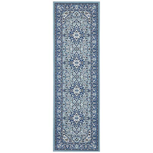 Hanse Home Nouristan Mirkan Orient Teppich – Wohnzimmerteppich Orientalisch Kurzflor Vintage Orientalischer Teppich für Esszimmer, Wohnzimmer, Schlafzimmer – Himmelblau, 80x250cm Hanse Home Nouristan Mirkan Orient Teppich – Wohnzimmerteppich Orientalisch Kurzflor Vintage Orientalischer Teppich für Esszimmer, Wohnzimmer, Schlafzimmer – Himmelblau, 80x250cm von Nouristan