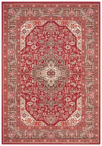 Nouristan Mirkan Orient Teppich – Wohnzimmerteppich Orientalisch Kurzflor Vintage Orientalischer Teppich für Esszimmer, Wohnzimmer, Schlafzimmer – Orientrot, 120x170cm von Nouristan