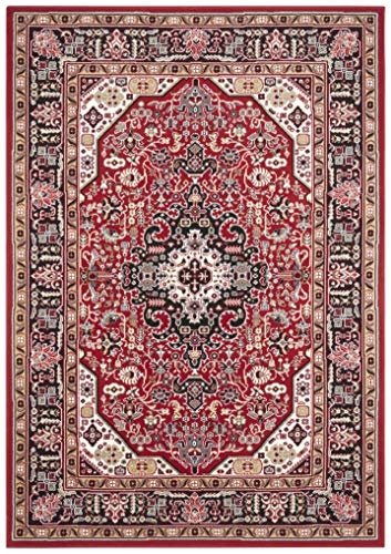 Nouristan Mirkan Orient Teppich – Wohnzimmerteppich Orientalisch Kurzflor Vintage Orientalischer Teppich für Esszimmer, Wohnzimmer, Schlafzimmer – Rot, 80x150cm von Nouristan