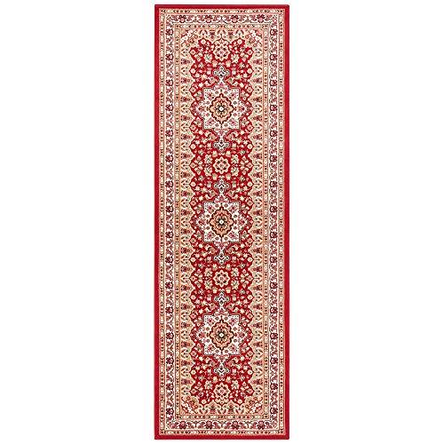 Nouristan Mirkan Orient Teppich – Wohnzimmerteppich Orientalisch Kurzflor Vintage Orientalischer Teppich für Esszimmer, Wohnzimmer, Schlafzimmer – Rot, 80x250cm Nouristan Mirkan Orient Teppich – Wohnzimmerteppich Orientalisch Kurzflor Vintage Orientalischer Teppich für Esszimmer, Wohnzimmer, Schlafzimmer – Rot, 80x250cm von Nouristan