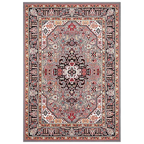 Nouristan Mirkan Orient Teppich – Wohnzimmerteppich Orientalisch Kurzflor Vintage Orientalischer Teppich für Esszimmer, Wohnzimmer, Schlafzimmer – Grau, 200x290cm von Nouristan