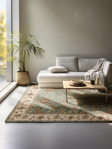 Nouristan Orientalischer Teppich – Läufer Orientalisch Klassisch Orient Wohnzimmerteppich dicht gewebt mit Bordüre Flachgewebe für Wohnzimmer, Schlafzimmer, Esszimmer, Flur – Mint, 120x170cm von Nouristan