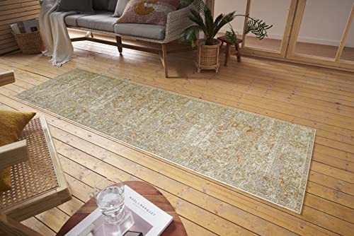 Nouristan Sues In- & Outdoor Orient Teppich – Orientalischer Kurzflor Vintage Used Look Waschbar Wetterfest & UV-beständig für Balkon, Terrasse, Garten, Wohnzimmer – Creme, 75x120cm von Nouristan