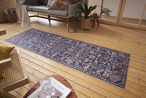 Nouristan Sues In- & Outdoor Orient Teppich – Orientalischer Kurzflor Vintage Used Look Waschbar Wetterfest & UV-beständig für Balkon, Terrasse, Garten, Wohnzimmer – Grau Multicolor, 75x120cm von Nouristan