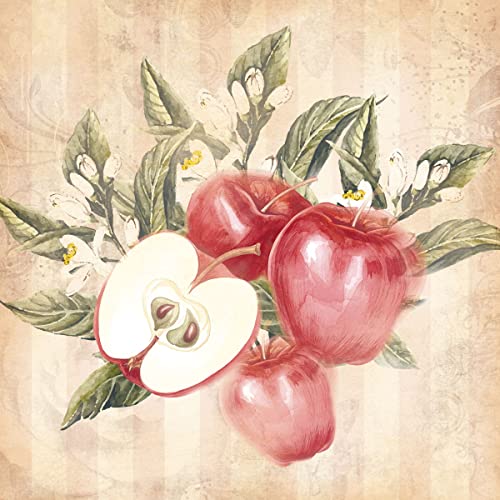 Papierservietten, La Pomme, 20 Stück, 3-lagig, 33 x 33 cm von Nouveau