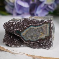 Unikat Teal Maroon Braun Gepunktet Amethyst Auge Aus Uruguay von NouveauCrystals