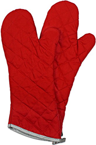 Nouvelle Legende Flammschutzmittel Küche und Outdoor Handschuhe gesteppt (2er Pack = 1 Paar), Baumwolle, rot, 17 in X 6 in von Nouvelle Legende