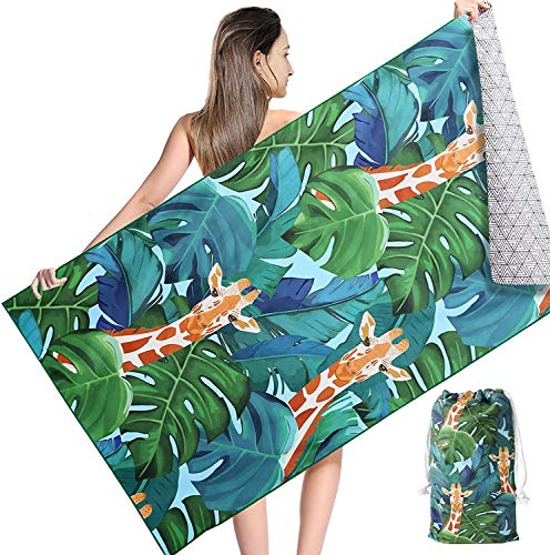 NovForth Strandhandtuch, 180 * 90 cm Mikrofaser Strandtuch mit Tasche, Schnelltrocknende Sporthandtücher, Reisehandtuch Saunahandtuch, Tragbares Badetuch Groß für Reise, Strand, SPA, Sauna von NovForth