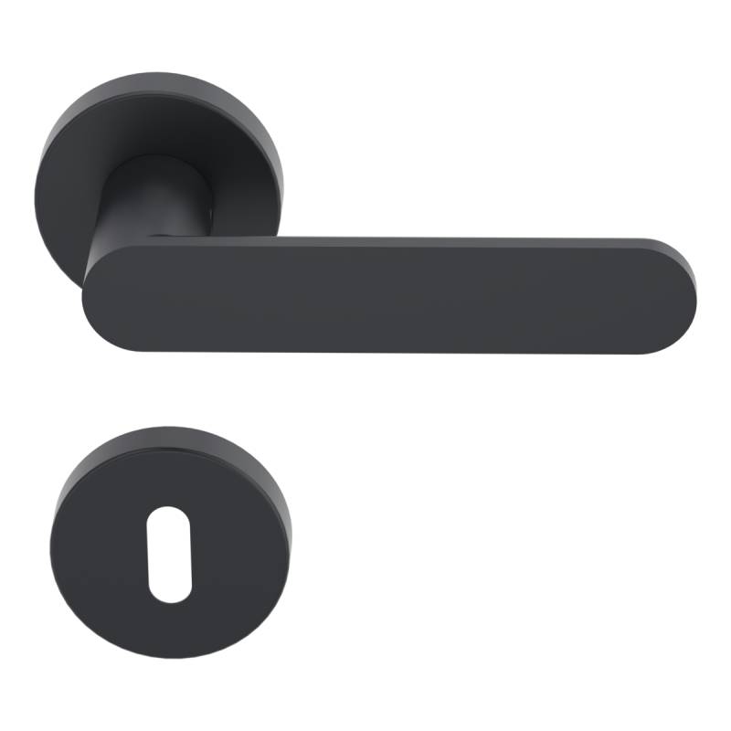 NOVADOORS Türgriffgarnitur TD 384 Klipptechnik Rosetten rund Buntbart Anthrazit von Nova Doors