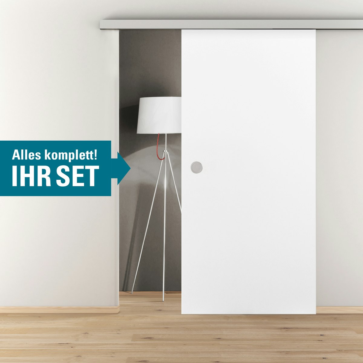 NOVADOORS Holzschiebetürkomplettset ONTARIO BIANCO PREMIUM von Nova Doors