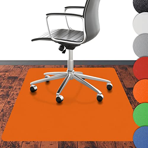 Bodenschutzmatte Chroma aus PE-Kunststoff - orange Stuhlmatte für Hartböden - Kratzfeste Bürostuhl Unterlage für zuverlässigen Bodenschutz im Büro und Zuhause - 116x150 cm Orange von Nova Forma