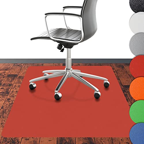 Bodenschutzmatte Chroma aus PE-Kunststoff - rote Stuhlmatte für Hartböden - Kratzfeste Bürostuhl Unterlage für zuverlässigen Bodenschutz im Büro und Zuhause - 90x120 cm Rot von Nova Forma