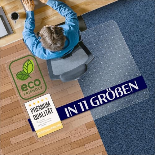 Bodenschutzmatte aus PET - transparente Schutzmatte für Hartböden - 100% recyclebar - nachhaltige Bürostuhlmatte - vielseitige Unterlage als Bodenschutz für Büro und Zuhause - 100x120 cm Bodenschutzmatte aus PET - transparente Schutzmatte für Hartböden - 100% recyclebar - nachhaltige Bürostuhlmatte - vielseitige Unterlage als Bodenschutz für Büro und Zuhause - 100x120 cm von Nova Forma