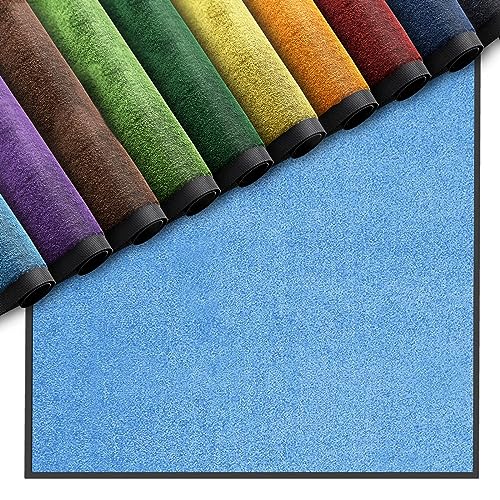 Nova Forma Premium Fußmatte für Innenbereich | Schmutzfangmatte als Fußabtreter | in vielen Farben und Größen (Hellblau 017-40x60 cm) von Nova Forma