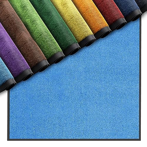 Nova Forma Premium Fußmatte für Innenbereich | Schmutzfangmatte als Fußabtreter | in vielen Farben und Größen (Mittelblau 029-60x90 cm) von Nova Forma