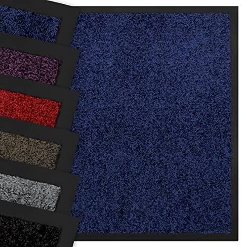 Nova Forma Premium Schmutzfangmatte Grace - waschbare & leistungsstarke Fußmatte - Sauberlaufmatte mit Top-Reinigungswirkung - rutschfeste Türmatte in großer Auswahl - Blau 80x120 cm von Nova Forma