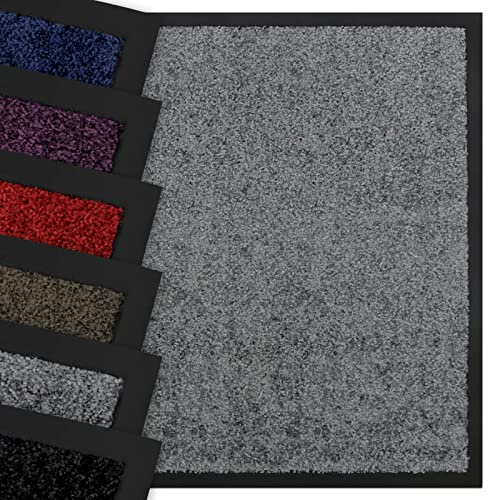 Nova Forma Premium Schmutzfangmatte Grace - waschbare & leistungsstarke Fußmatte - Sauberlaufmatte mit Top-Reinigungswirkung - rutschfeste Türmatte in großer Auswahl - Grau 40x60 cm von Nova Forma