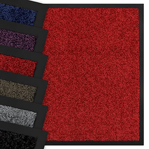 Nova Forma Premium Schmutzfangmatte Grace - waschbare & leistungsstarke Fußmatte - Sauberlaufmatte mit Top-Reinigungswirkung - rutschfeste Türmatte in großer Auswahl - Rot 60x90 cm von Nova Forma