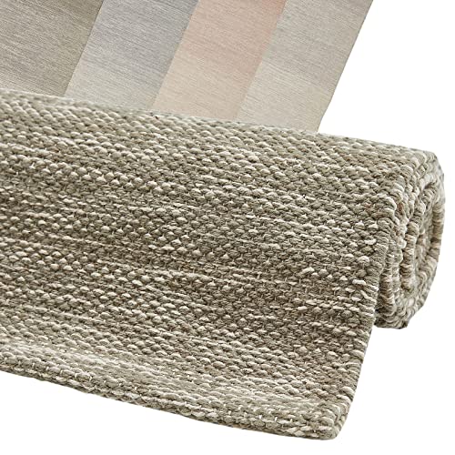 Nova Forma Teppich BOMULD | aus 100% natürlicher Baumwolle | modern, gewebter Baumwollteppich für Schlaf-, Wohn- und Esszimmer (70x140 cm, Greige) von Nova Forma
