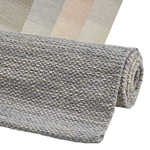 Nova Forma Teppich BOMULD | aus 100% natürlicher Baumwolle | modern, gewebter Baumwollteppich für Schlaf-, Wohn- und Esszimmer (70x140 cm, Grau) von Nova Forma