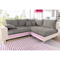 Mr. Couch Ecksofa "Tobi L-Form", wahlweise mit Kaltschaum (140kg Belastung/Sitz), RGB-LED-Beleuchtung von Mr. Couch