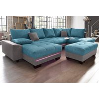 Mr. Couch Wohnlandschaft "Nikita U-Form", wahlweise mit Kaltschaum (140kg Belastung/Sitz) und Bluetooth-Sound von Mr. Couch