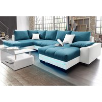 Mr. Couch Wohnlandschaft "Nikita U-Form", wahlweise mit Kaltschaum (140kg Belastung/Sitz) und Bluetooth-Sound von Mr. Couch