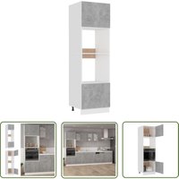 Nova - The Living Store Mikrowellenumbauschrank Betongrau 60x57x207 cm Holzwerkstoff - Küchenmöbel - Schranksystem - Wohnwand - Regal von Nova