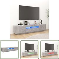 Nova - The Living Store TV-Schrank mit LED-Leuchten Betongrau 180x35x40 cm - tv Schrank - Holzwerkstoff Möbel - led Beleuchtung - Wohnzimmer Deko von Nova