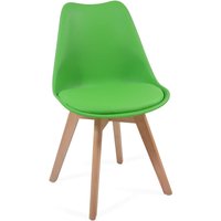 Nova - miadomodo® Esszimmerstühle 2er Set - im Skandinavischen Stil, Modern, Gepolstert mit Sitzkissen, aus Kunststoff & Massivholz, Grün - Moderner von Nova