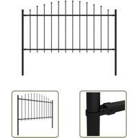 The Living Store Gartenzaun mit Speerspitzen Stahl (1,25 - 1,5) x 1,7 m Schwarz - Gartenzaun - Stahlezaunt - Metallzaun - Zaunelement von Nova