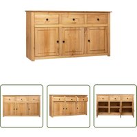 The Living Store Sideboard 135 x 40 x 80 cm Massivholz Panama-Kiefer - Holz Sideboard - Massiver Holzmöbel - Wohnzimmermöbel - Schreibtisch - Regal The Living Store Sideboard 135 x 40 x 80 cm Massivholz Panama-Kiefer - Holz Sideboard - Massiver Holzmöbel - Wohnzimmermöbel - Schreibtisch - Regal von Nova