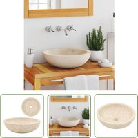 The Living Store Waschbecken 40x12 cm Marmor Creme - Marmor Waschbecken - Cremefarbenes Waschbecken - Handgefertigtes Waschbecken - Badezimmer The Living Store Waschbecken 40x12 cm Marmor Creme - Marmor Waschbecken - Cremefarbenes Waschbecken - Handgefertigtes Waschbecken - Badezimmer von Nova