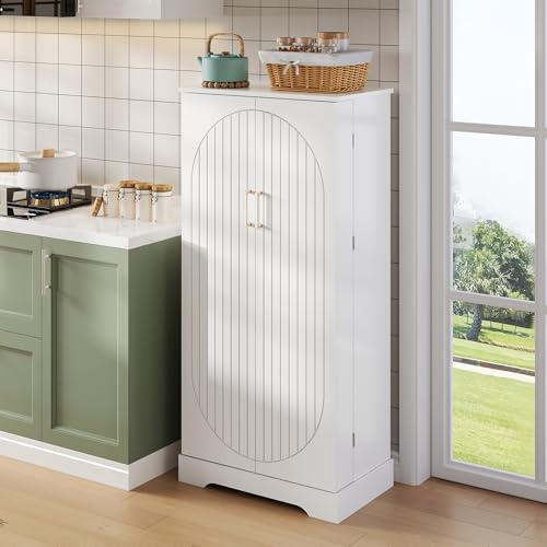 NovaFurnish 60×35×128cm, weiß, multifunktionaler Küchenschrank mit LED-Sensorleuchte, höhenverstellbaren Einlegeböden, Doppeltür mit Staufach, Kippschutzvorrichtung, geeignet für Küche。 NovaFurnish 60×35×128cm, weiß, multifunktionaler Küchenschrank mit LED-Sensorleuchte, höhenverstellbaren Einlegeböden, Doppeltür mit Staufach, Kippschutzvorrichtung, geeignet für Küche。 von NovaFurnish
