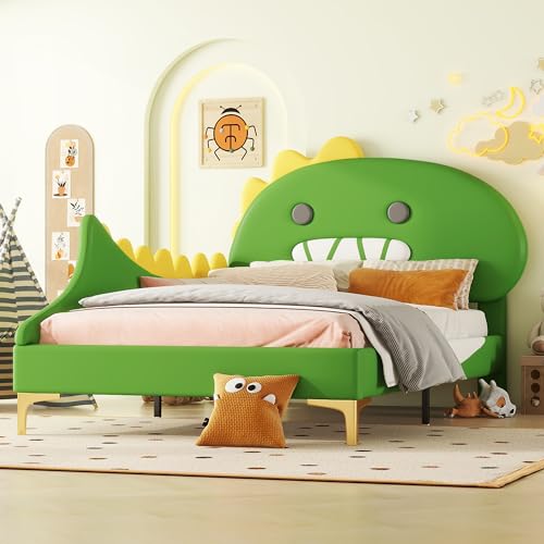 NovaFurnish 90X200cm Kinderbett, Cartoon Dinosaurier Form, Flachbett, PU Material,Grün NovaFurnish 90X200cm Kinderbett, Cartoon Dinosaurier Form, Flachbett, PU Material,Grün von NovaFurnish