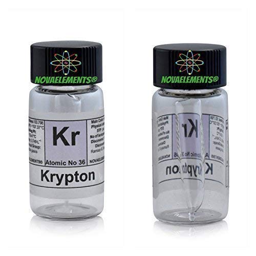 Krypton Element 36 Kr, Weltmeister Pure 99,9% IN Mini Ampulle E Ampoule Von Glas Mit Etikett von Novaelements