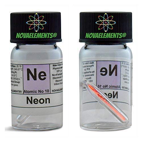 Neon Element 10 Ne, Gas Dünner IN Mini Ampulle E Ampoule Aus Glas Mit Etikett von Novaelements