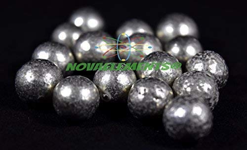 Nickel Metallische Element 28 Ni, Kugel Einzelne 99,9 %> 10 Gramm in Ampoule aus Glas mit Etikett von Novaelements